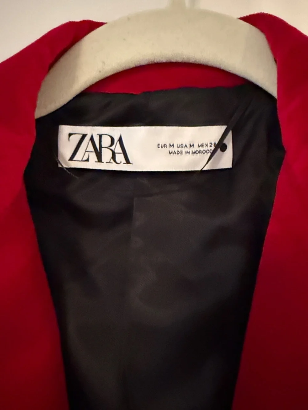 Zara Red Velvet Single-Button Tailored Blazer, NWOT, Sz M - Picture 6 of 8